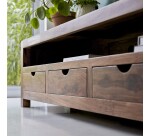 Meuble TV Oliver en palissandre massif L 200 cm
