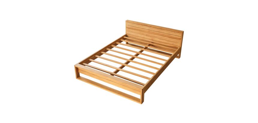 Lit en bois de teck Minimalys H 75 x L 168 x P 222 cm