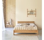 Lit en bois de teck Minimalys H 75 x L 168 x P 222 cm