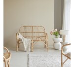 Banquette Ondine en rotin naturel, 2 places