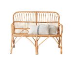 Banquette Ondine en rotin naturel, 2 places
