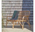 Banquette Ondine en rotin naturel, 2 places