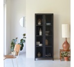 Vaisselier grillagé Cléo en métal H 175 cm, noir