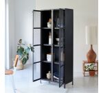 Vaisselier grillagé Cléo en métal H 175 cm, noir