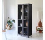 Vaisselier grillagé Cléo en métal H 175 cm, noir