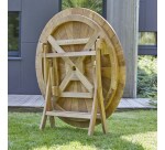 Table de jardin Andria en teck massif, pliable Ø 120 cm