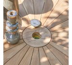 Table de jardin Andria en teck massif, pliable Ø 120 cm