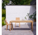 Table de jardin Teo en teck massif 180 x 90 cm