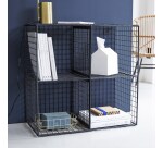 Chevet en métal 4 niches Sona H 64 x L 65 x P 33 cm