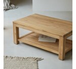 Table basse Eve en teck massif, rectangulaire 100 x 60 cm