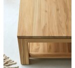 Table basse Eve en teck massif, rectangulaire 100 x 60 cm