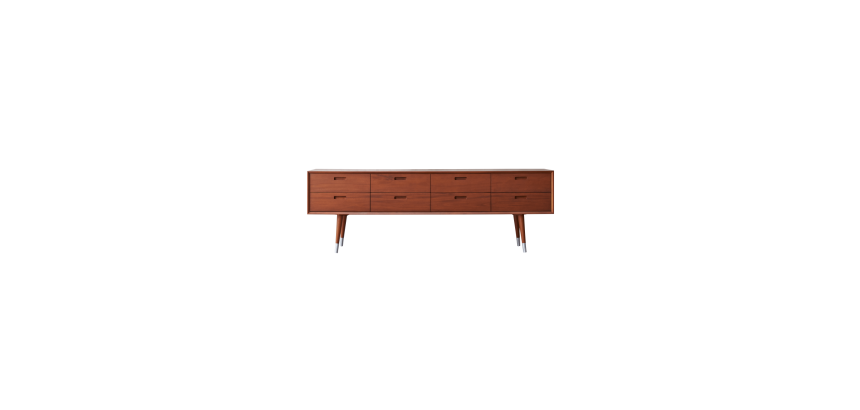 Commode basse en acajou massif Magda 50's