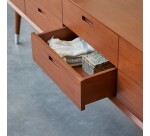 Commode basse en acajou massif Magda 50's