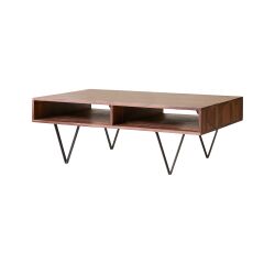 Table basse Metric en palissandre massif, rectangulaire 115 x 70 cm