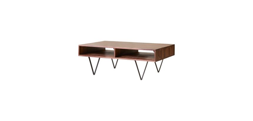 Table basse Metric en palissandre massif, rectangulaire 115 x 70 cm