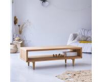 Table basse Jonàk en teck massif, rectangulaire 120 x 50 cm