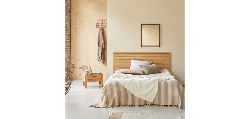 Tête de lit en bois de teck Minimalys H 95 x L 165 x P 3 cm