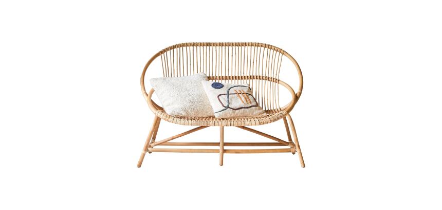 Canapé Leontie en rotin 2 places