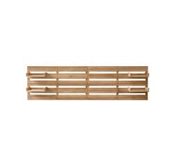 Tête de lit avec étagères en bois de teck Urbain H 76 x L 270 x P 5 cm