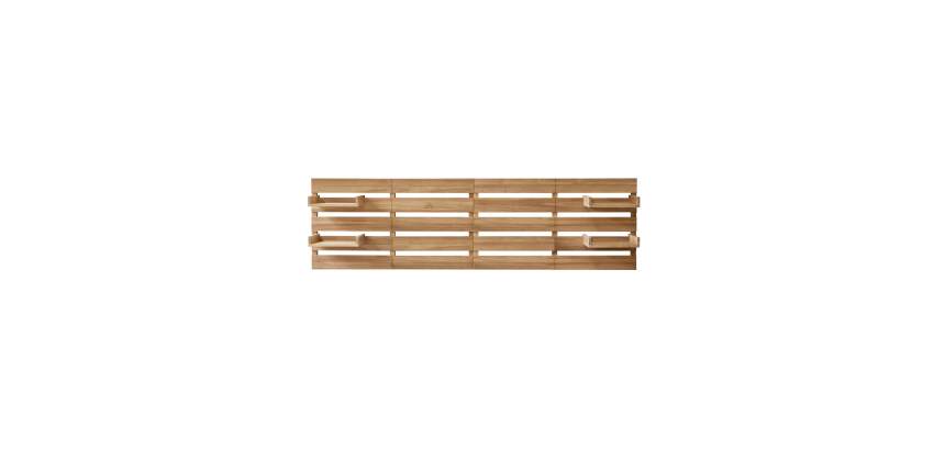 Tête de lit avec étagères en bois de teck Urbain H 76 x L 270 x P 5 cm