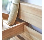 Tête de lit avec étagères en bois de teck Urbain H 76 x L 270 x P 5 cm