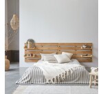 Tête de lit avec étagères en bois de teck Urbain H 76 x L 270 x P 5 cm