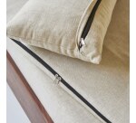 Canapé droit Metric en palissandre massif et tissu, 3 places