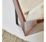 Fauteuil Metric en palissandre massif et tissu beige