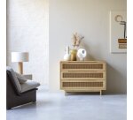 Commode en orme massif et cannage Luis