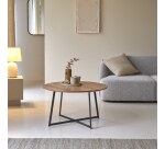 Table basse Temis en acacia massif, ronde Ø 80 cm