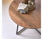 Table basse Temis en acacia massif, ronde Ø 80 cm