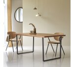 Table Temis en bois d'acacia et métal L 175 x P 90 cm, 6 personnes