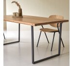 Table Temis en bois d'acacia et métal L 175 x P 90 cm, 6 personnes