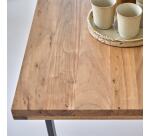 Table Temis en bois d'acacia et métal L 175 x P 90 cm, 6 personnes