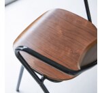 Chaise Ada en noyer et métal