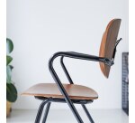 Chaise Ada en noyer et métal