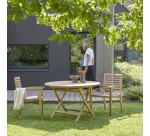 Ensemble d'extérieur en bois de teck Andria 2 H 75 x L 120 x P 120 cm