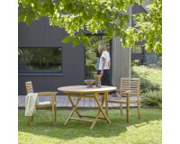 Ensemble d'extérieur en bois de teck Andria 2 H 75 x L 120 x P 120 cm