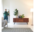 Meuble TV Bonnie en palissandre massif L 150 cm