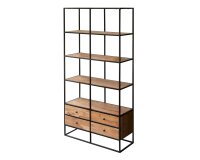 Bibliothèque en bois d'acacia massif et métal Agra