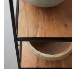 Bibliothèque en bois d'acacia massif et métal Agra