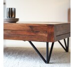 Table basse Bonnie en palissandre massif, rectangulaire 120 x 68 cm