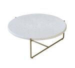 Table basse Anatole confetti en Terrazzo et métal Ø 80 cm