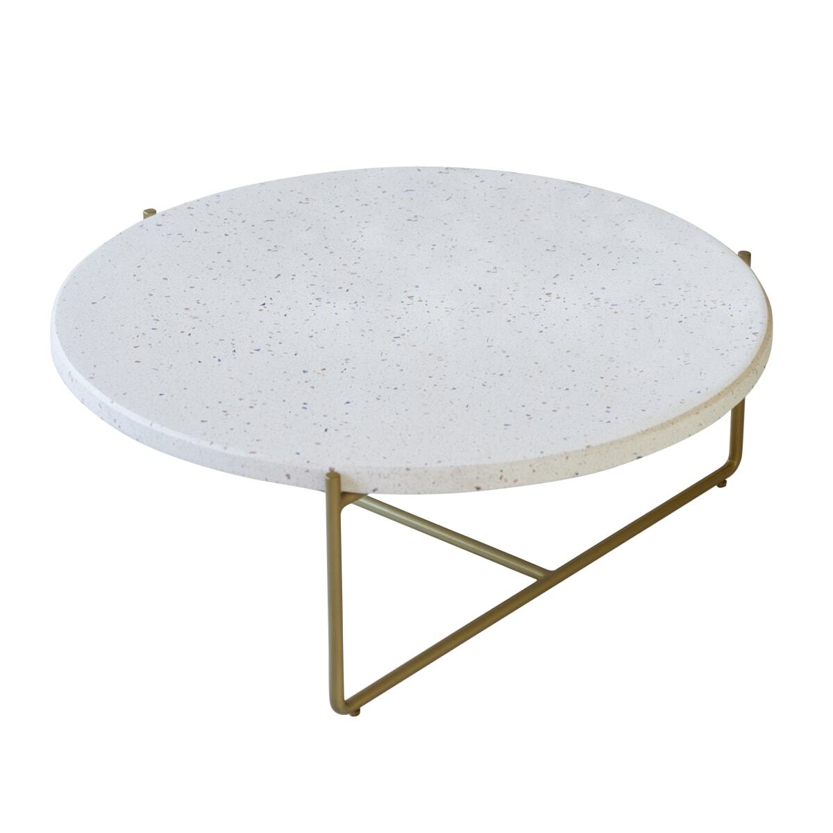 Table basse Anatole confetti en Terrazzo et métal Ø 80 cm