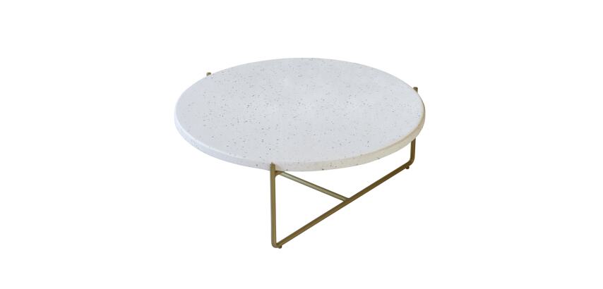 Table basse Anatole confetti en Terrazzo et métal Ø 80 cm