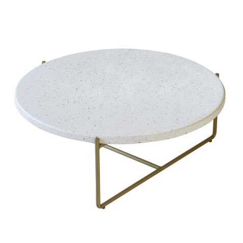 Table basse Anatole confetti en Terrazzo et métal Ø 80 cm