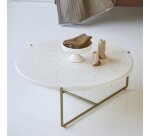 Table basse Anatole confetti en Terrazzo et métal Ø 80 cm