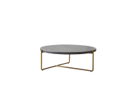 Table basse Anatole grey en Terrazzo et métal Ø 80 cm
