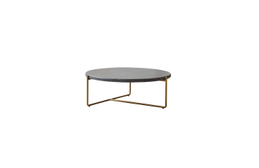 Table basse Anatole grey en Terrazzo et métal Ø 80 cm