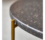 Table basse Anatole grey en Terrazzo et métal Ø 80 cm